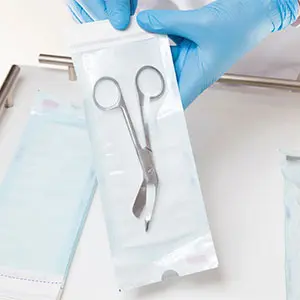 opening a chevron seal on a peel pouch