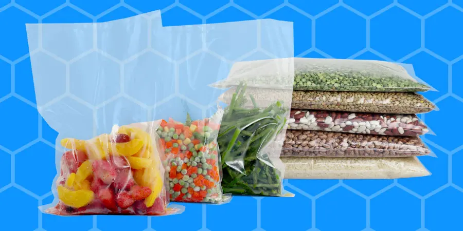 superpoly bags filled with food