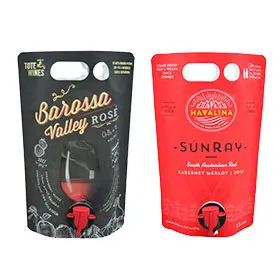 wine in pouches with tap spouts
