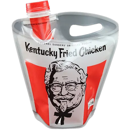 custom printed KFC take out beverage pouch