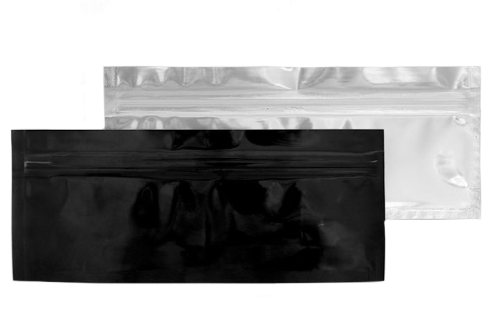 6.75" x 2.75" OD Clear/Black Open Zipper End Bag - 0675VSTBLK0275OZE