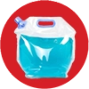 cropped circle of DrinkPAK large flexible film pouch with pour spout