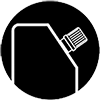 cropped circle of SpoutPAK drawn pouch with side fitment and open top