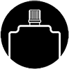 cropped circle of SpoutPAK drawn pouch with top sealing fitment