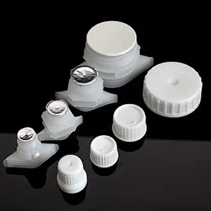 various screw cap and foil fitments we offer
