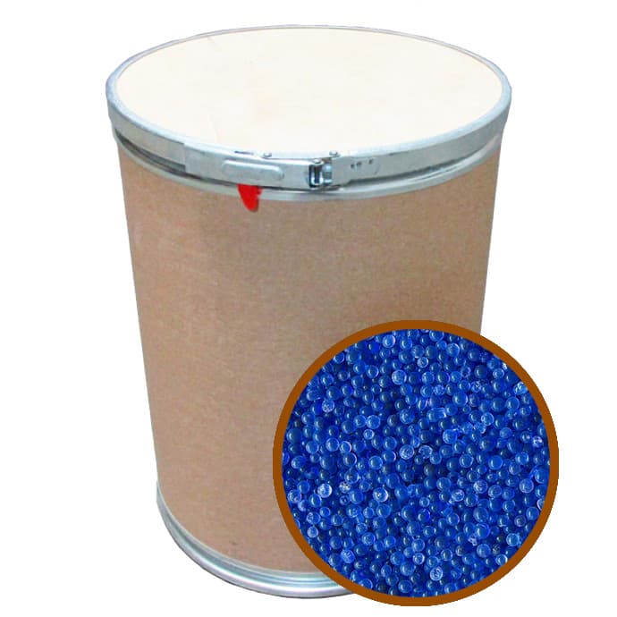 Bulk 2-4mm Blue Indicating Silica Gel Drum, 3x8 Mesh (55lbs/drum