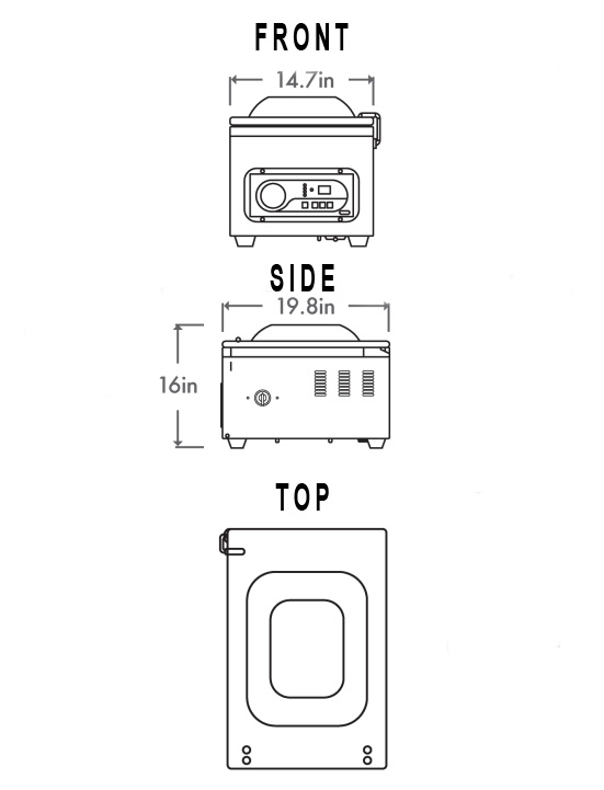 drawing of GCV-11F with measurements