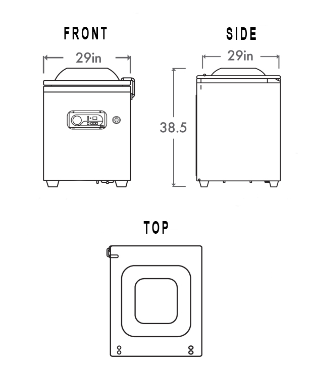drawing of GCV-24LR with measurements