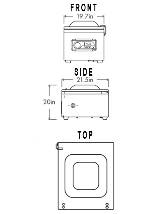 drawing of GCV-16F with measurements