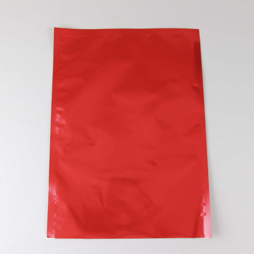 10" x 14" Metalized Red 3-Side Seal Pouch - 25MR1014