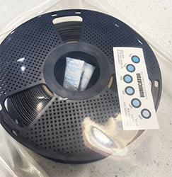 humidity indicating card sealed in vacuum bag with filament and desiccant