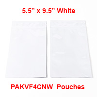 5.5" x 9.5" White PAKVF4CNW MylarFoil Pouch