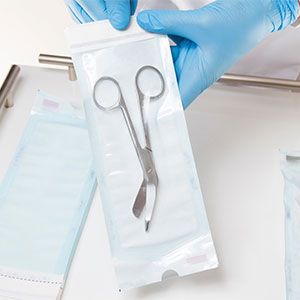 opening a chevron seal on a peel pouch