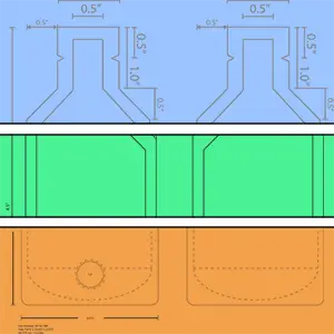 3 color banner with different types of custom pouch design drawings highlighted