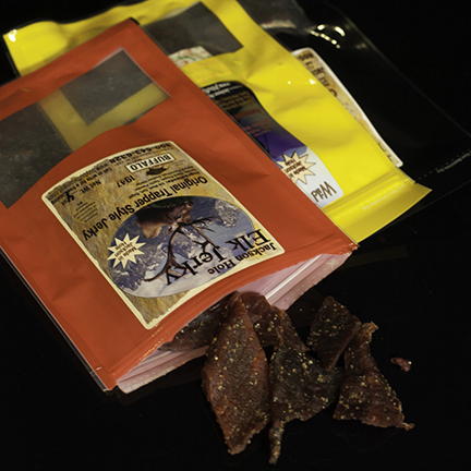 label ready pouches with jerky