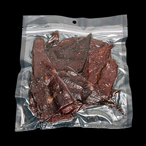 vacuum packaged jerky vista bags with jerky and oxygen scavengers