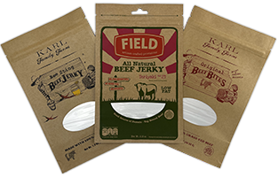 custom print kraft jerky pouches with windows