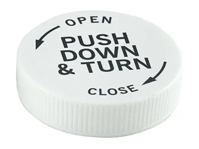 push and turn cap