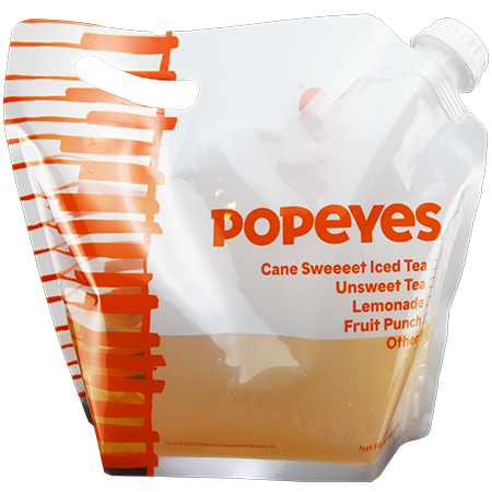 custom printed Popeyes take out drink bag