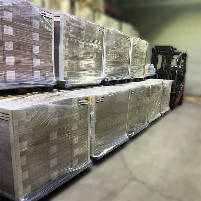 double stacked pallets of CSM8SS145W10SG385 cases for high volume orders