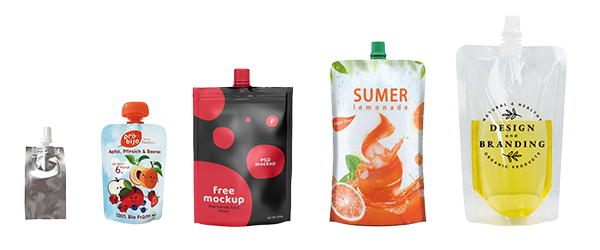 selection of stock and printed SpoutPak bags